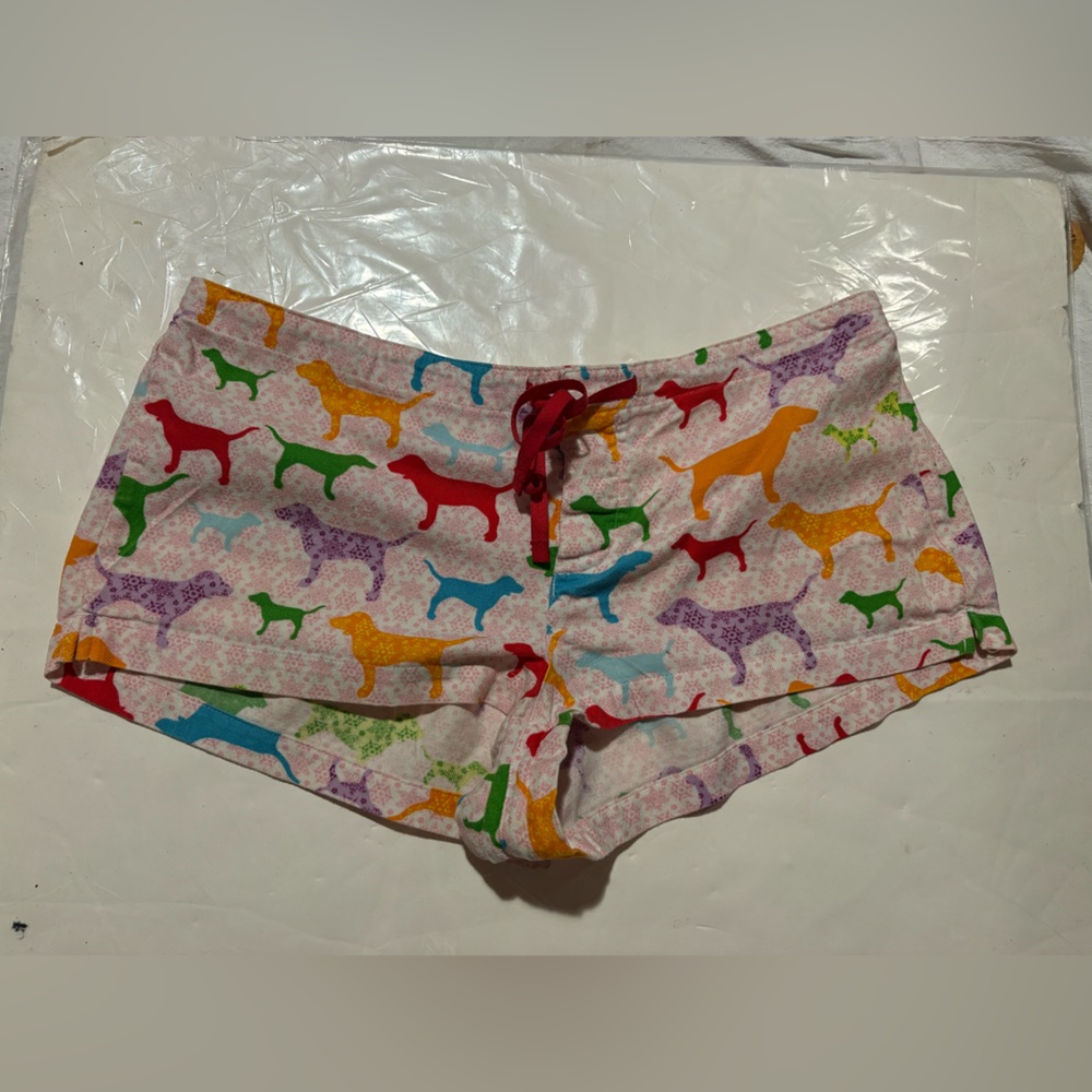 PINK Victoria's Secret Multicolor Dog Print pj Shorts